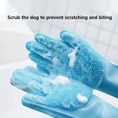 🐾 Pet Grooming Glove — Silicone Massage & Deshedding Brush for Cats & Dogs