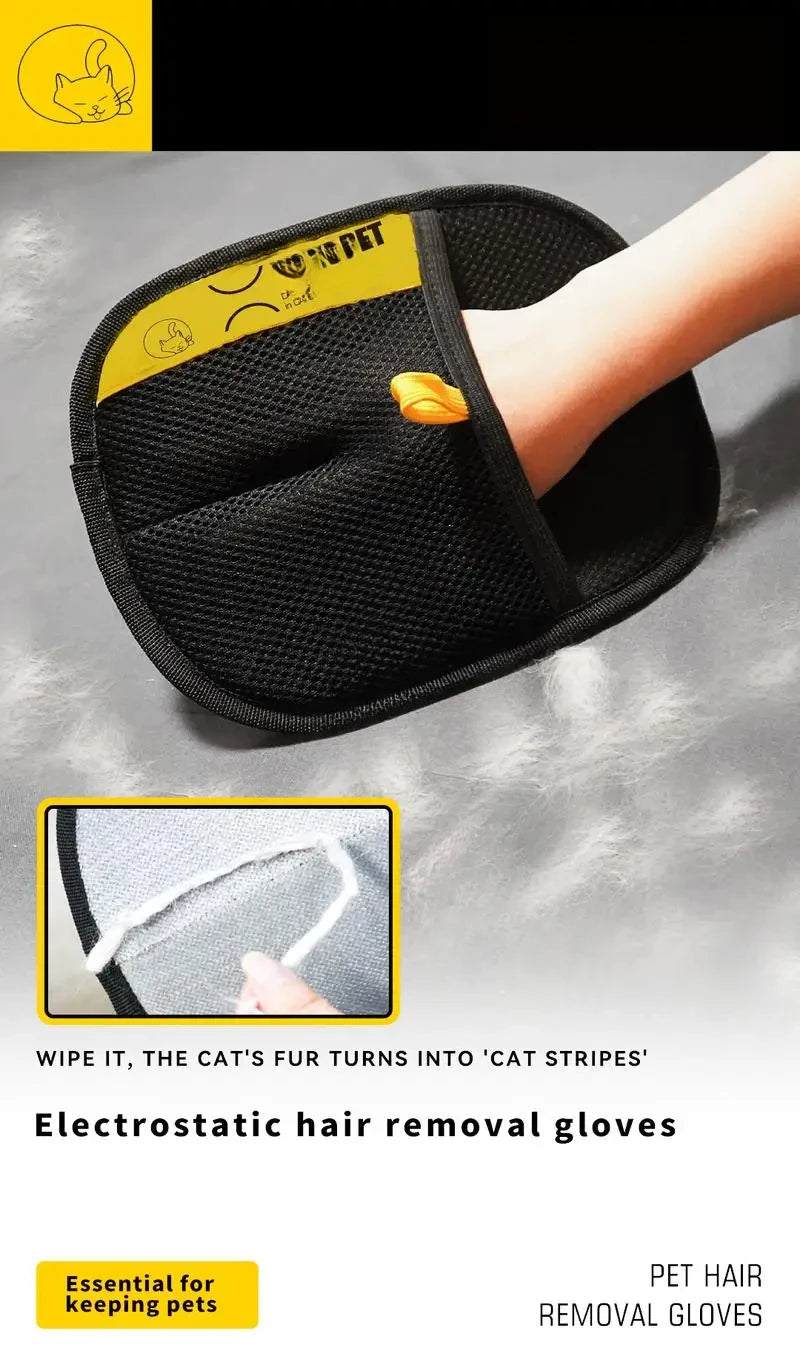 🧤 Pet Hair Remover Glove — Electrostatic Two-Way Brush for Cats, Dogs & Furniture