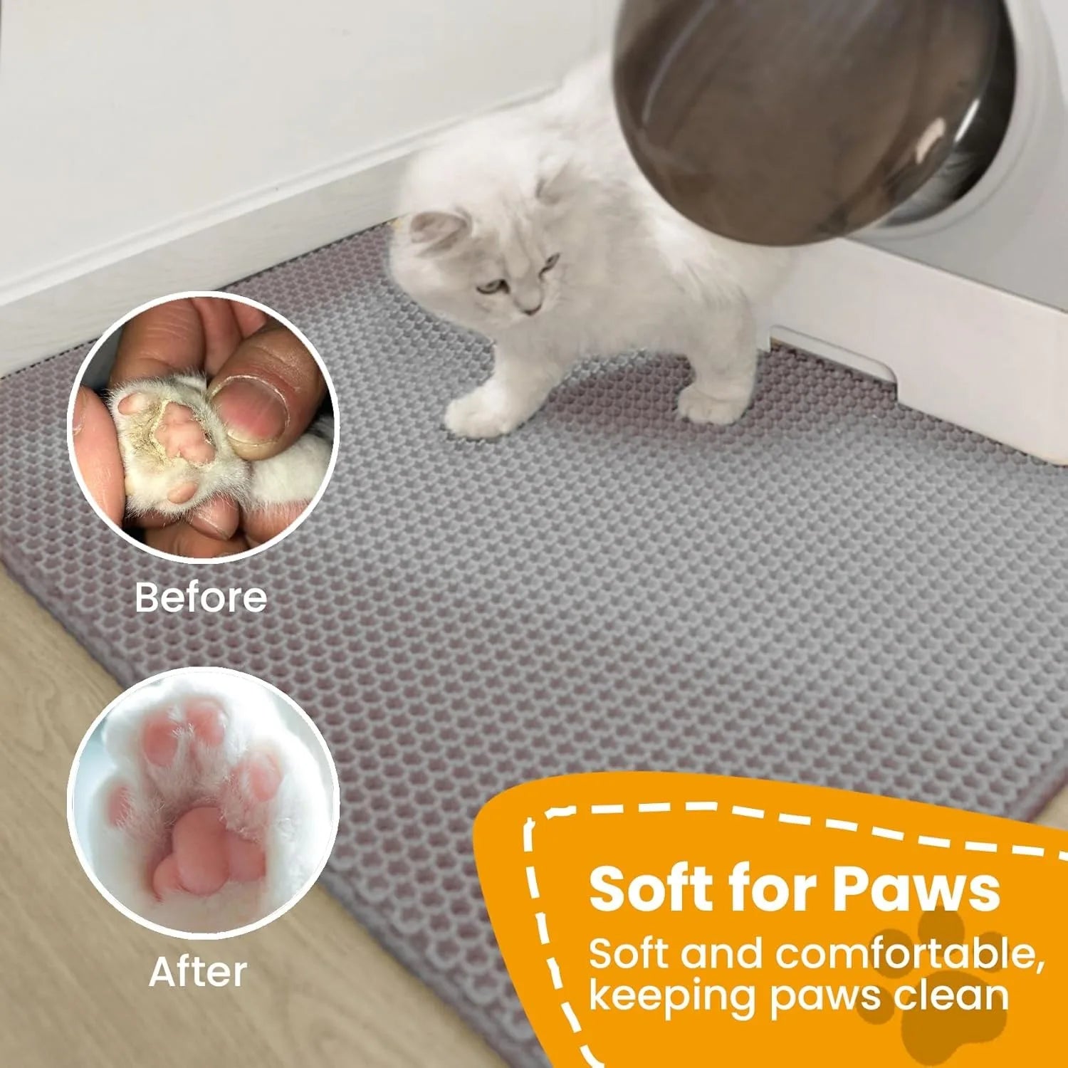 🐱 Cat Litter Mat — Double Layer Honeycomb, Waterproof & Non-Slip | All Sizes