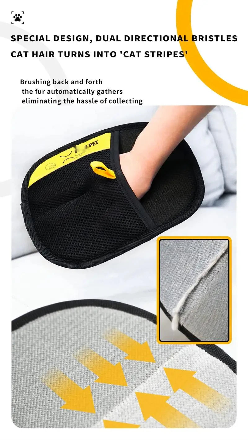 🧤 Pet Hair Remover Glove — Electrostatic Two-Way Brush for Cats, Dogs & Furniture