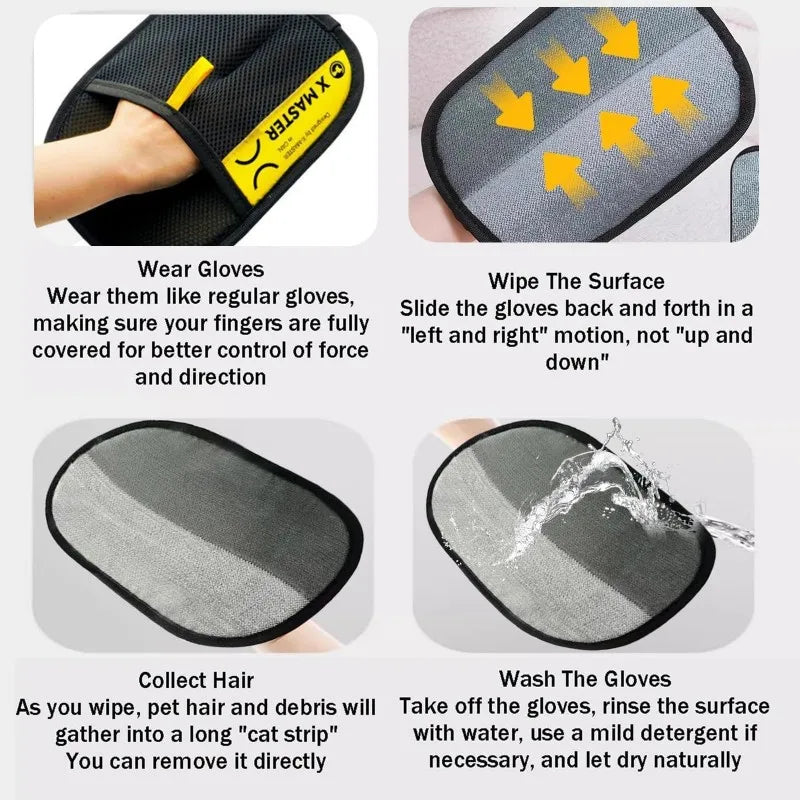 🧤 Pet Hair Remover Glove — Electrostatic Two-Way Brush for Cats, Dogs & Furniture