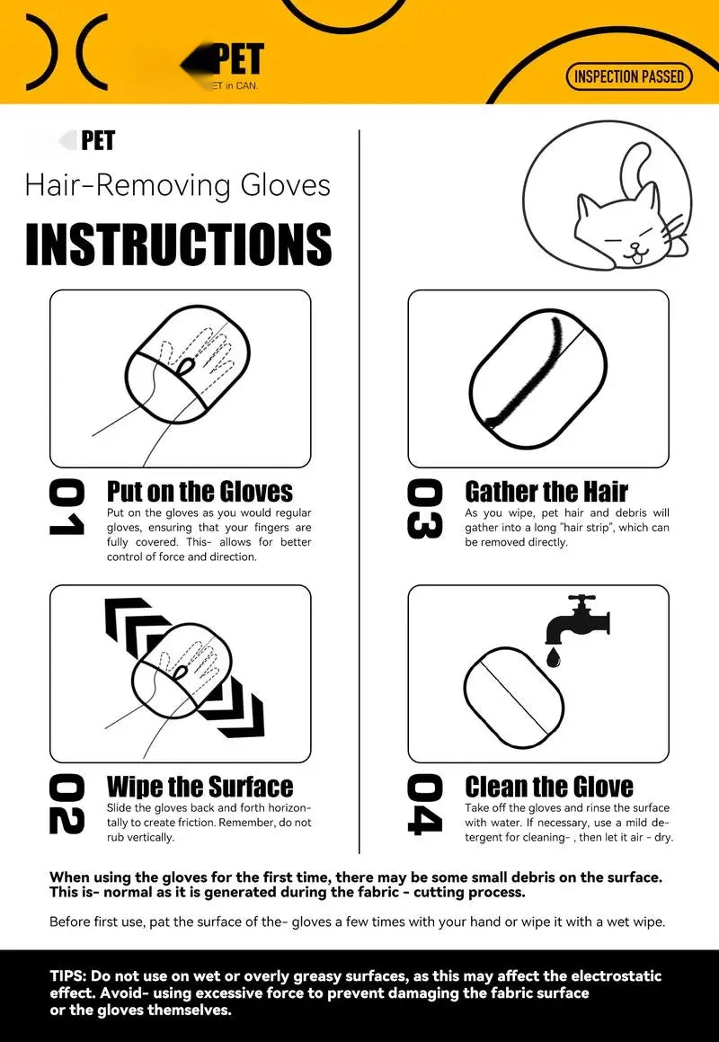 🧤 Pet Hair Remover Glove — Electrostatic Two-Way Brush for Cats, Dogs & Furniture