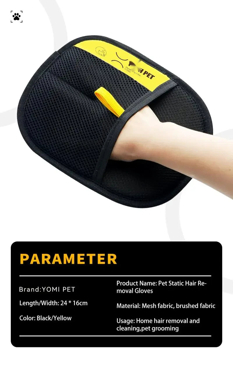 🧤 Pet Hair Remover Glove — Electrostatic Two-Way Brush for Cats, Dogs & Furniture